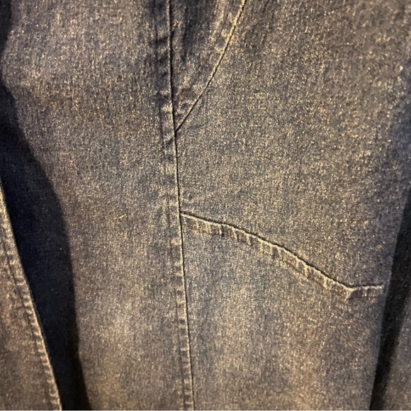 Jean Blazer Jacket Polyester Elastic Blue Demi size XL - Picture 4 of 10